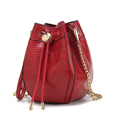 MKF Collection Cassidy Crocodile Embossed Vegan Leather Women’s Hobo Bucket Bag by Mia K