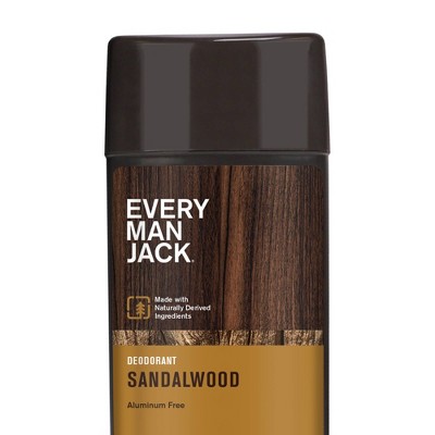 Every Man Jack Sandalwood Men&#39;s Deodorant - Aluminum Free Natural Deodorant - 3oz