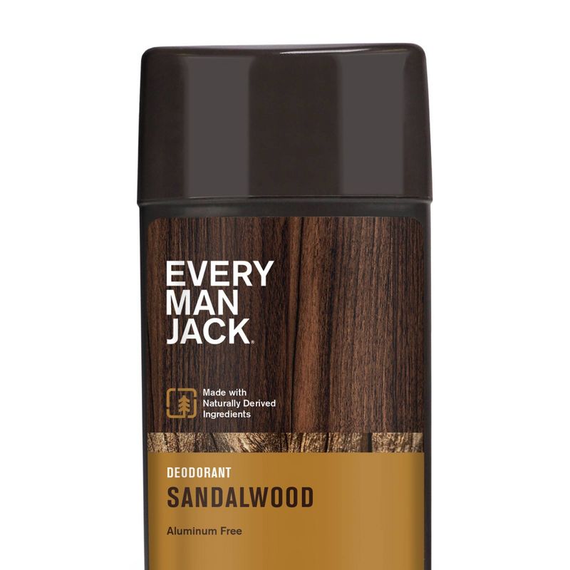 Every Man Jack Sandalwood Men&#39;s Deodorant - Aluminum Free Natural Deodorant - 3oz, 1 of 12