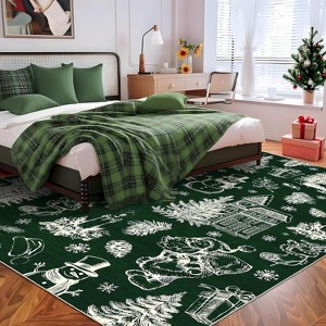 2x6 Chrismas Rugs for Kitchen Floor Indoor Entryway Rug Xmas Bathroom Runner Rug - 1 of 4