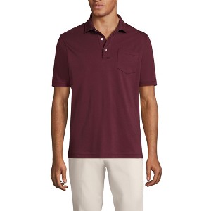 Lands' End Men's Short Sleeve Cotton Supima Polo Shirt with Pocket - 1 of 3
