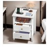 Set Of 2 Nightstand Bedside Table 2 Drawers With Charging Station And USB Ports, End Table Side Table For Bedroom, Bedside Table Storage Organizer - 2 of 4