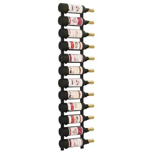 vidaXL Wall Mounted Wine Rack for 12 Bottles Black Iron - 1 of 4