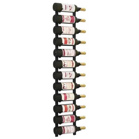 Vidaxl Wall Mounted Wine Rack For 12 Bottles Black Iron : Target