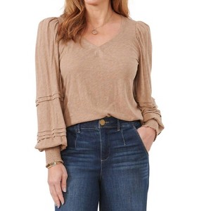 Women's Long Sleeve Blouse - Democracy - 1 of 3