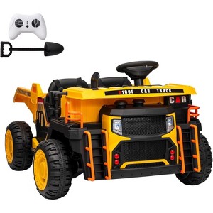 24V Kids 2-Seater Ride-On Dump Truck, Electric Truck Car with Remote Control, Motorized Dump Bed, Shovel, 3 Speeds, Music, Horn & LED Lights - 1 of 4