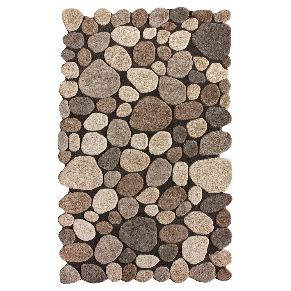 3'6inx5'6in Hand Tufted Pebbles Area Rug Natural - nuLOOM