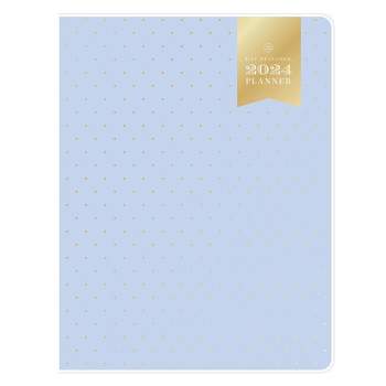 Day Designer 2024 Planner 8.5"x11"  Monthly Clear Cover Swiss Dot Periwinkle