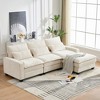 GDFStudio Rossburg Mid-Century Modern 4 Seater Chenille Sectional Sofa with Ottoman - 2 of 4