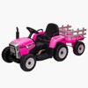 12V Kids Ride On Tractor with Trailer & Remote Control | 25/35W Electric Toy with EVA Wheels for Ages 3-6 - 3 of 4