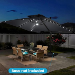 Crestlive Products 13FT Patio Cantilever Umbrella with Light Double Top High-strength Aluminum 360°Rotation 5 Heights Adjustable Offset Umbrella - 1 of 4