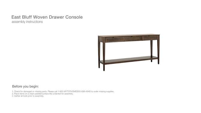 East Bluff Woven Drawer Console Table - Threshold™ designed with Studio McGee, 2 of 19, play video