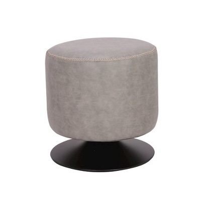 Chintaly,Round Vintage Upholstered Ottoman