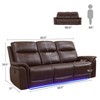 Tribesigns Breathing Leather Recliner Sofa with Adjustable Angle, Storage, Wireless Charger & LED Lighting, Reddish Brown for Living Room. - 2 of 2