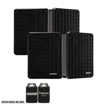 Kicker KB6 Indoor Outdoor Patio Speaker Bundle in Black 4 Speakers total