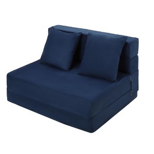 Folding Sofa Mattress, Convertible Memory Foam Sofa Bed with Pillow, Foldable Sleeper Chair Futon Floor Couch Guest Bed, Twin Size - 1 of 4