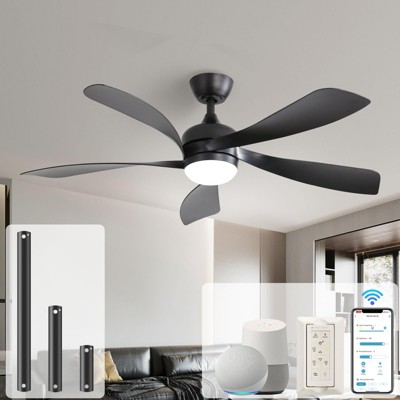 HOMLUX 52" Smart Ceiling Fan with Light & 3 Control Ways & 6-Speed & 2-Timer