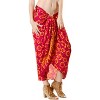 LA LEELA Women's Beach Bathing suit Wrap Bikini Swimwear Cover up Summer Wraps Swimsuit Sarong Skirts for Women One Size Red, Floral - 2 of 4