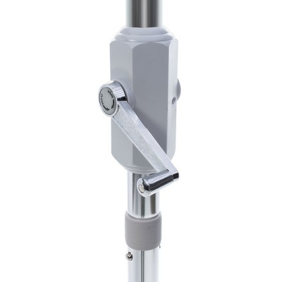 Zimmerman 9 Ft Black and White Crank Market Umbrella with Flap