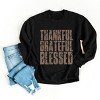Thankful Grateful Blessed Block Distressed - Women's Graphic Sweatshirt - 2 of 4