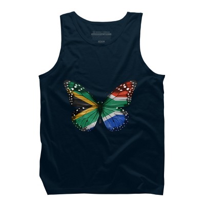 Men's Design By Humans Butterfly Flag Of South Africa By GiftsIdeas Tank Top
