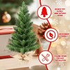 Whisen 2FT Artificial Tabletop Christmas Trees with 68 Tips Each, Burlap-Wrapped Cement Base, Set of 2 - Green - 4 of 4