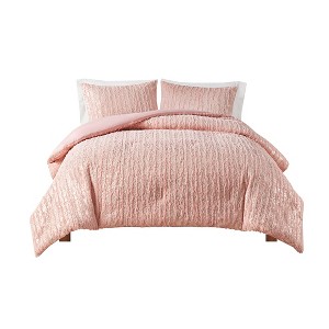 Gracie Mills Maelona Metallic Print Faux Fur Comforter Set - 1 of 4