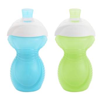 Munchkin Click Lock 9oz Bite Proof Soft Spout Sippy Cup – 2pk Blue/Green