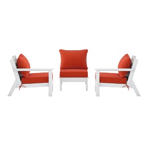 WestinTrends Avalon Outdoor Patio HDPE Loveseat Sofa with Patio Cushions - 1 of 4