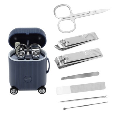 Unique Bargains Mini Suitcase Nail Clipper Kit 8-piece Set