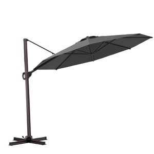 Pellebant 11FT Patio Offset Cantilever Umbrella Round with 360 Rotation 6 Heights Adjustable Outdoor Umbrella - 1 of 4