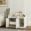 Cat Litter Box Enclosure, Hidden Washroom Furniture with Scratching Mat, Cat Hole, Indoor Pet House, 32" x 21" x 20", Distressed White - 3 of 4