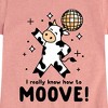 Girls' - Instant Message - Watch Me Moove Disco Cow Fitted Short Sleeve Graphic T-Shirt - 2 of 4