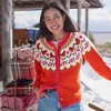 Lands' End Women's Lofty Birdseye Fair Isle Cardigan Sweater - 4 of 4