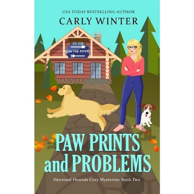 Paw Prints and Problems - (Heywood Hounds Cozy Mysteries) Large Print by  Carly Winter (Paperback)