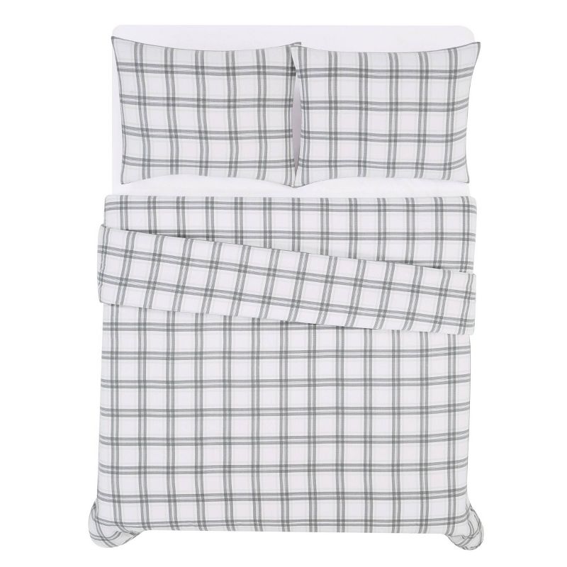 Plaid Flannel Comforter Set Gray - London Fog, 5 of 8