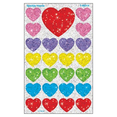 Trend Sparkle Hearts superShapes Stickers-Sparkle, 100 ct (Pack of 6)