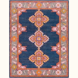 Mark & Day Isla 7'10"x10'3" Rectangle Woven Indoor Area Rugs Navy/Gray: Stain-Resistant, Pet Friendly, Traditional Decor - 1 of 4