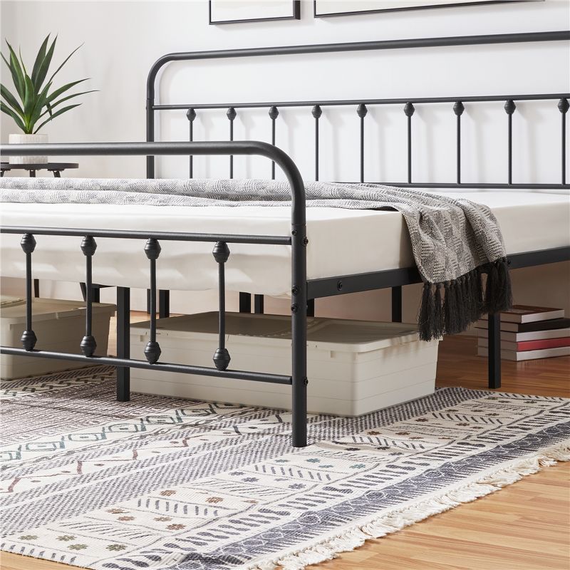 Yaheetech Iron Platform Bed Frame with High Headboard and Footboard, 4 of 8