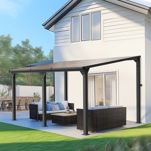 Pamapic Hardtop Outdoor Gazebo Pergola Aluminum Framed with Sloping Pitched Roof for Garden, Patio - 1 of 4