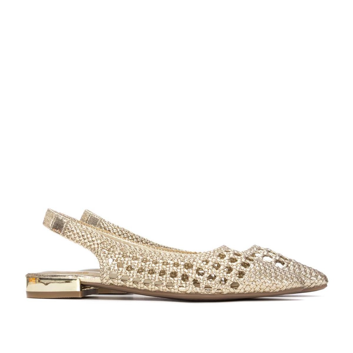 Обувь XTI Women's Slingback Braided Flats 145300 Gold 5.5 — фото 4