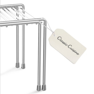 Hastings Home Expandable Shelf Kitchen Cabinet Organizer - Adjustable Kitchen Shelf Rack Organization and Storage for Pantry Shelves (Chrome) — фото 6