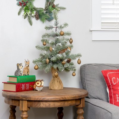 Gold Distressed Glass Finial Ornaments Set of 12