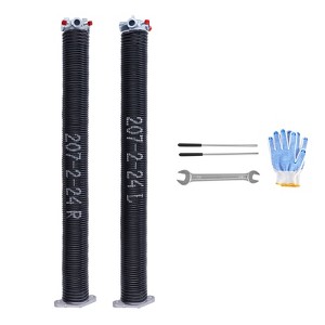 VEVOR Garage Door Torsion Springs, Pair of 0.207 x 2 x 24 in, 16000 Cycles, Electrophoresis Black Coated for Replacement, Garage Door Springs,Black - 1 of 4