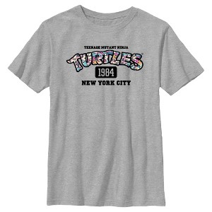 Boy's Teenage Mutant Ninja Turtles 1984 New York City Floral Logo T-Shirt - 1 of 4