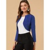 INSPIRE CHIC Women's Solid Open Front Curved Hem Stretchy Fabric Crop Bolero Shrug - 2 of 4