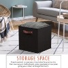 Ornavo Home 6 Pack Linen Fabric Storage Cube Bin with Faux Leather Handles - 4 of 4