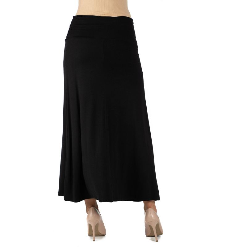 24seven Comfort Apparel Women's Maternity Elastic Waist Maxi Skirt, 5 of 6