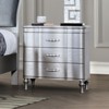 Sapphtopaz Exquisite Nightstand with 3 Drawers Curved Side Table with Turned Wood Leg & Acrylic Handle Glam Night Stand for Bedroom,Living Room - 2 of 4