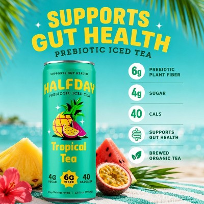 Halfday Prebiotic Iced Tea Tropical Tea - 12  fl oz Can